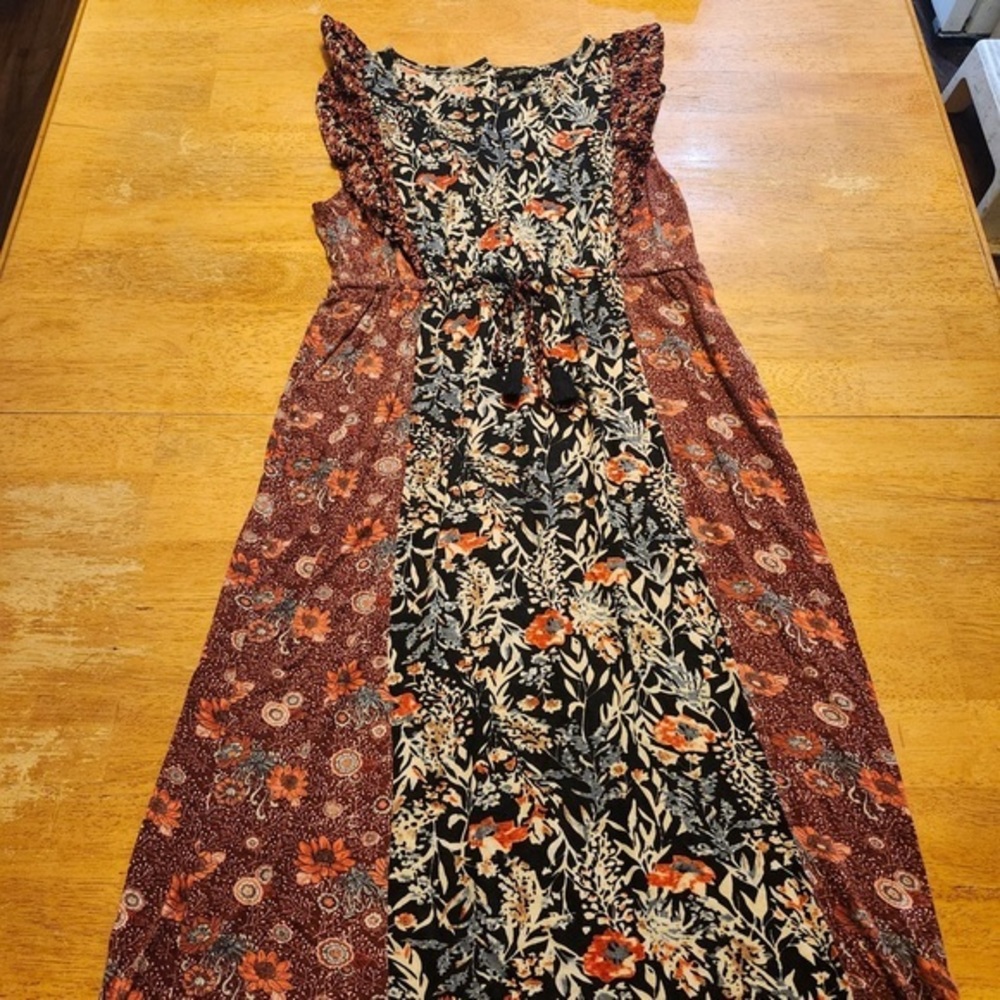 Lucky Brand Floral Print Dress Size Large midi
